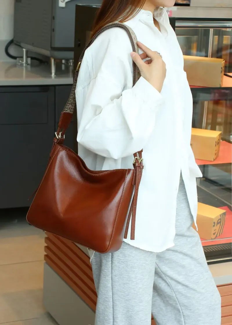 DEEPKEE original nubuck handmade full-grain genuine leather cowhide bag 植鞣牛皮真皮女包#8803號