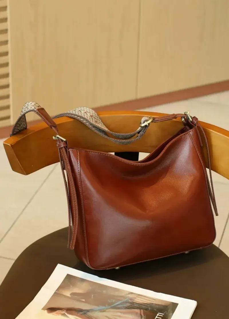 DEEPKEE original nubuck handmade full-grain genuine leather cowhide bag 植鞣牛皮真皮女包#8803號