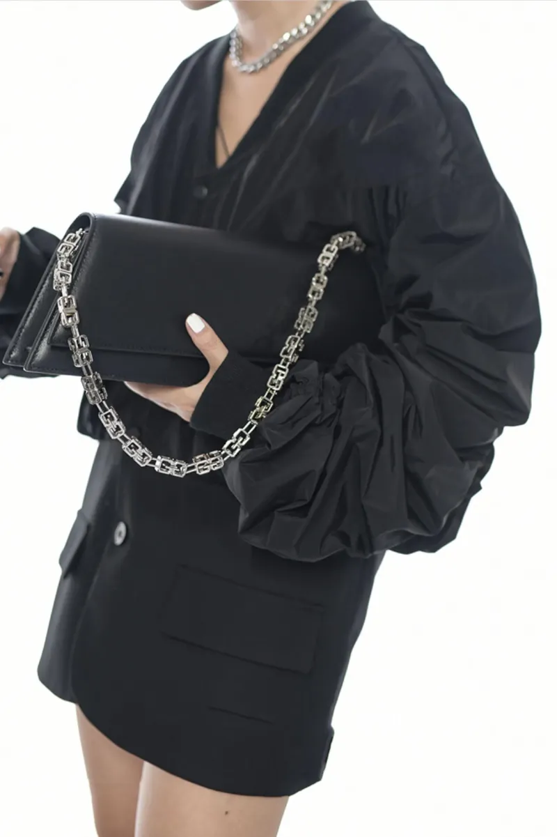 DEEPKEE original nubuck handmade full-grain genuine leather cowhide bag高級質感鏈條包 283號