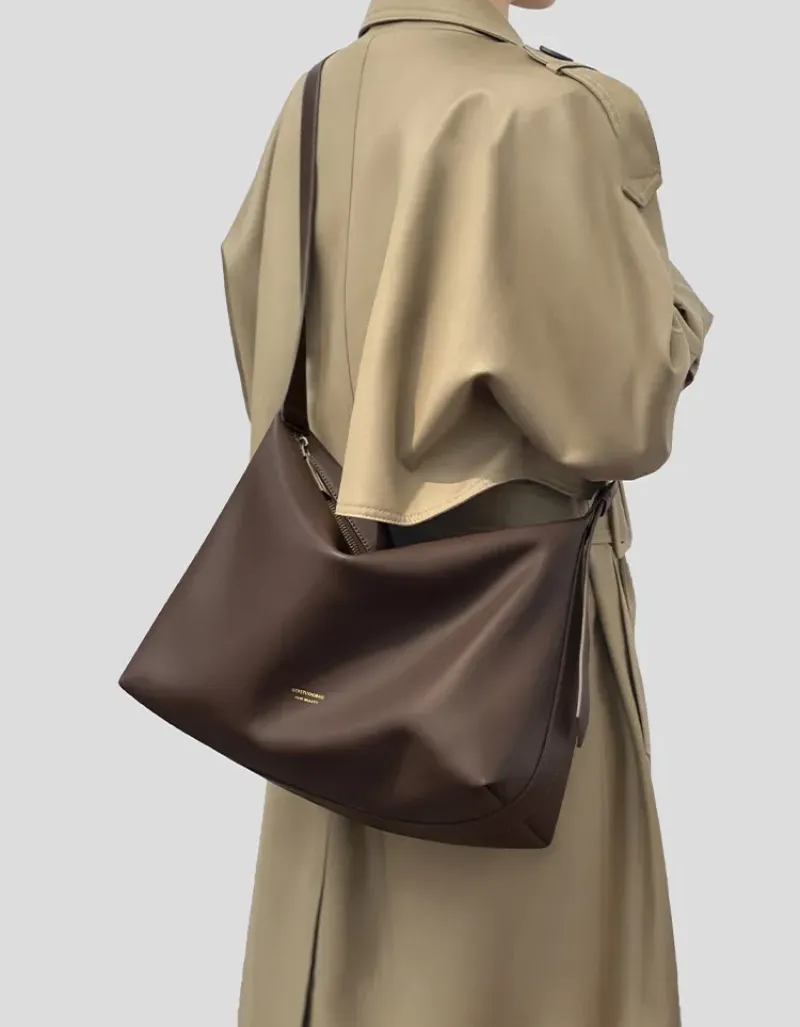 DEEPKEE original nubuck handmade full-grain genuine leather cowhide bag 軟皮斜挎包A234號