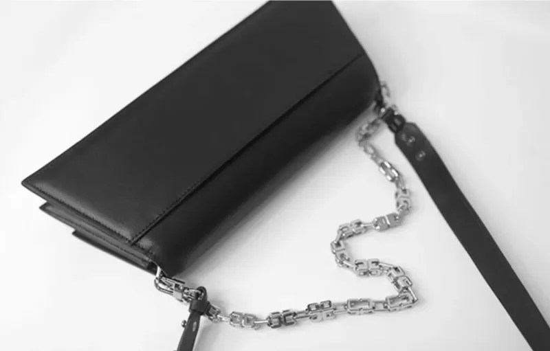 DEEPKEE original nubuck handmade full-grain genuine leather cowhide bag高級質感鏈條包 283號