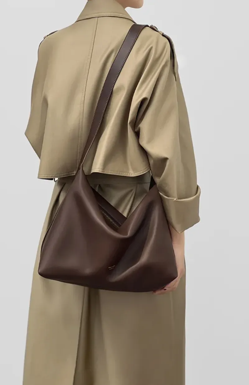 DEEPKEE original nubuck handmade full-grain genuine leather cowhide bag 軟皮斜挎包A234號