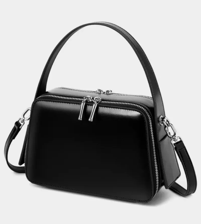 DEEPKEE original nubuck handmade full-grain genuine leather cowhide bag bread掛耳小方包#2950號