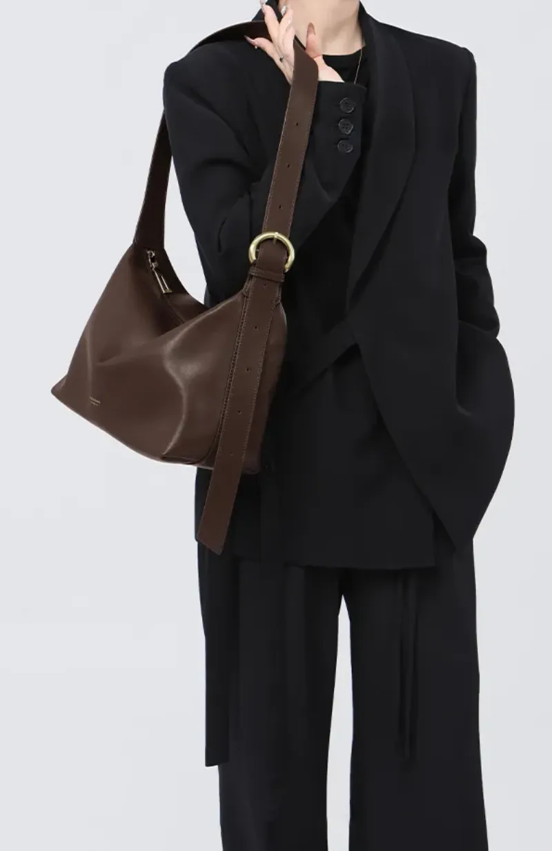 DEEPKEE original nubuck handmade full-grain genuine leather cowhide bag 軟皮斜挎包A234號