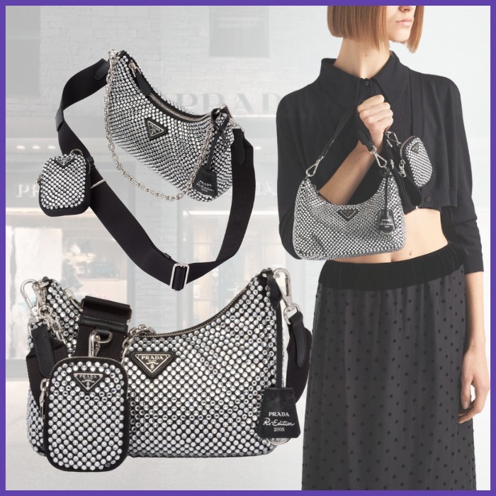 プラダ Re-Edition 2005 クリスタル サテンバッグ