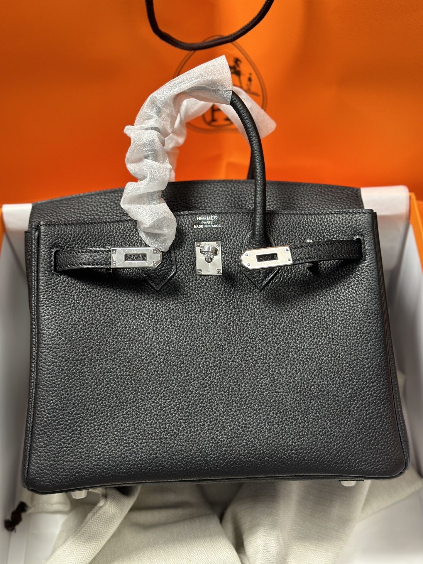 HERMES エルメス バーキン 25cm トゴ ブラック シルバー金具