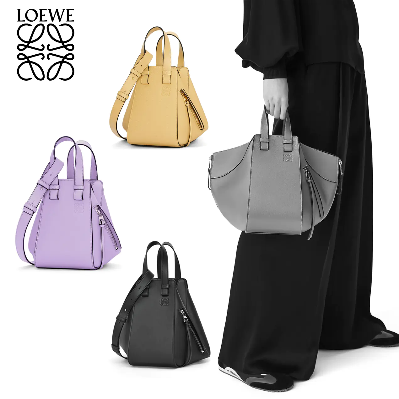 [LOEWE]ハンモックバッグ スモールクラシックカーフトリコロール