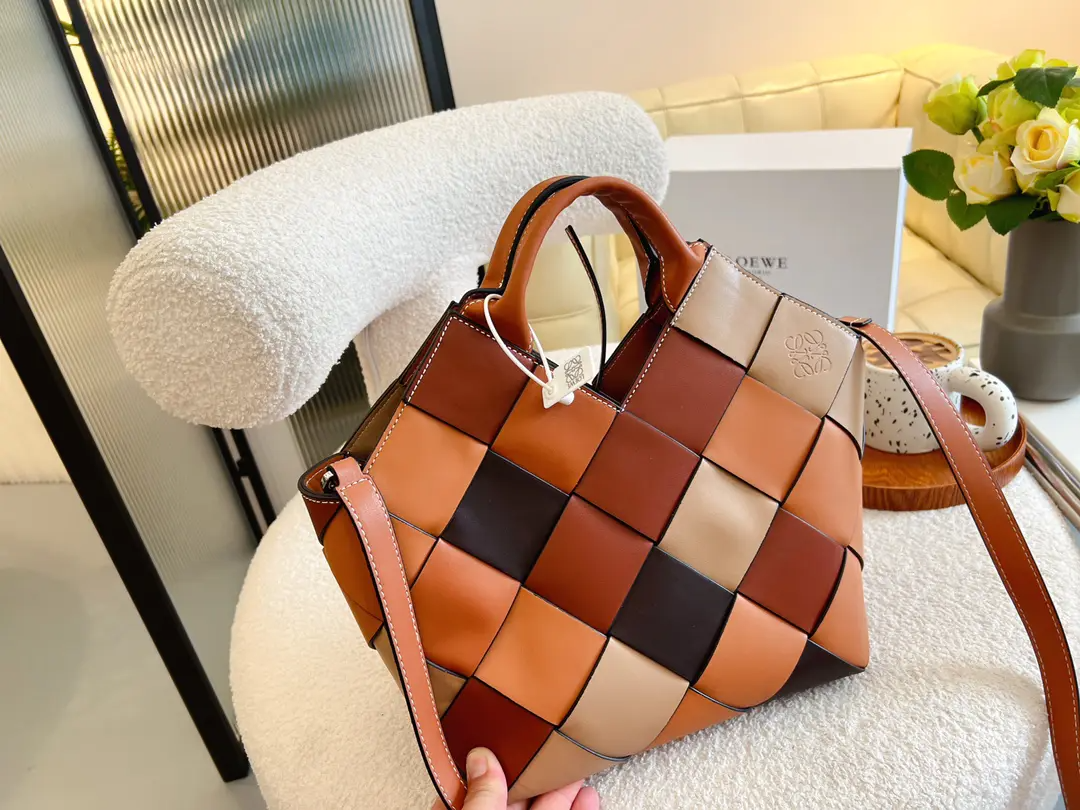 Loewe配色かごバッグレザーベジタブルバスケット