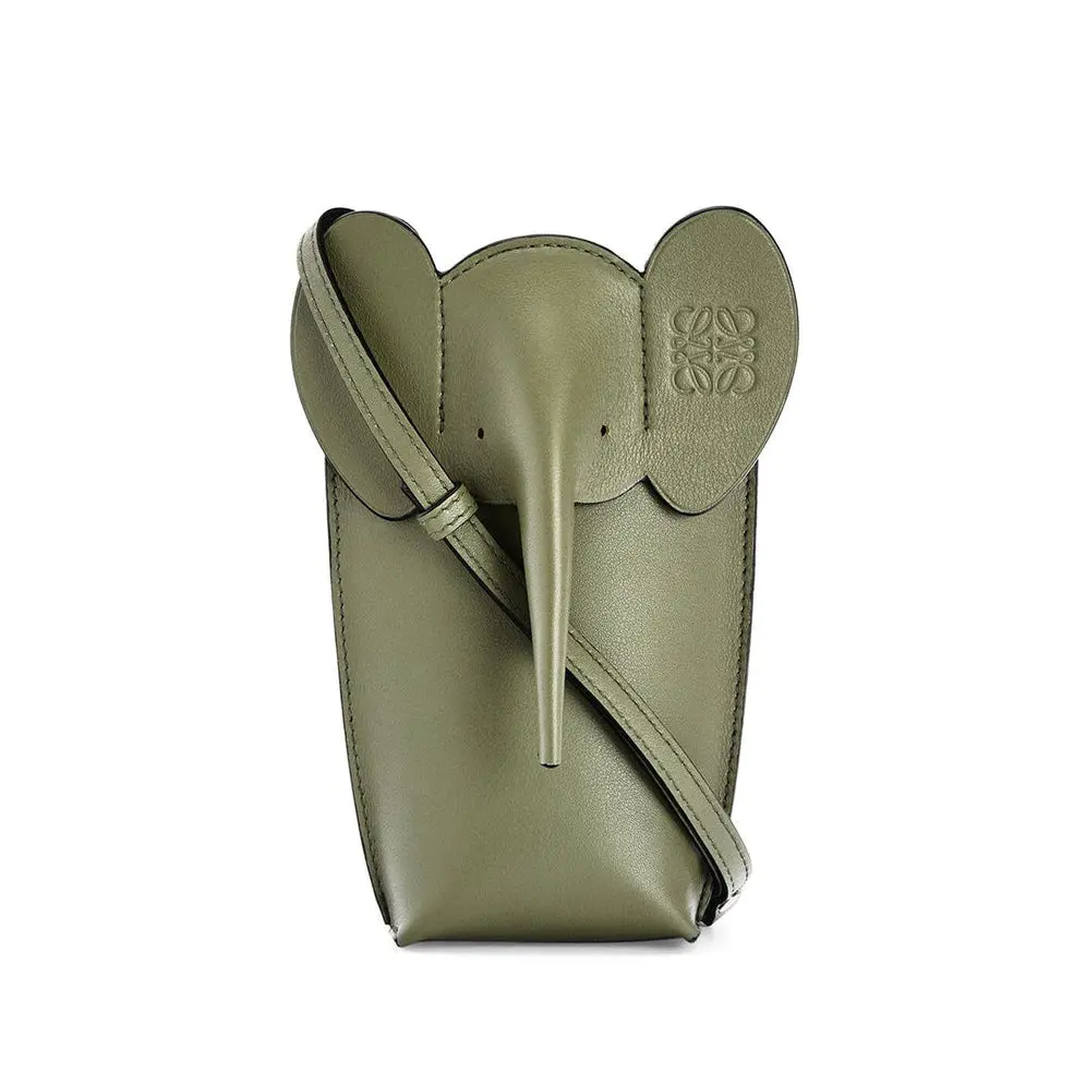 [バーゲンセール開催中!] ロエベ 像 アナグラム エレファント ポケット ポシェット ショルダーバッグ カーフレザー レディース