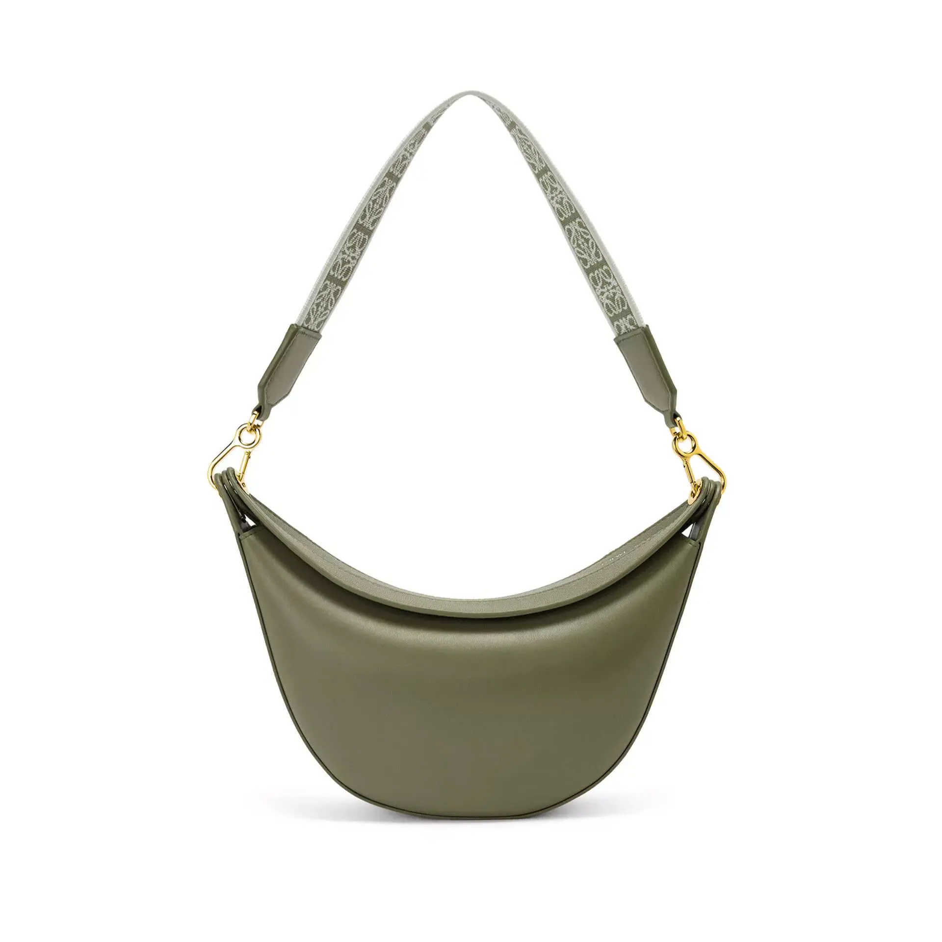 関税込 ◆LOEWE サテンカーフ&ジャカード Luna ホーボー バッグ