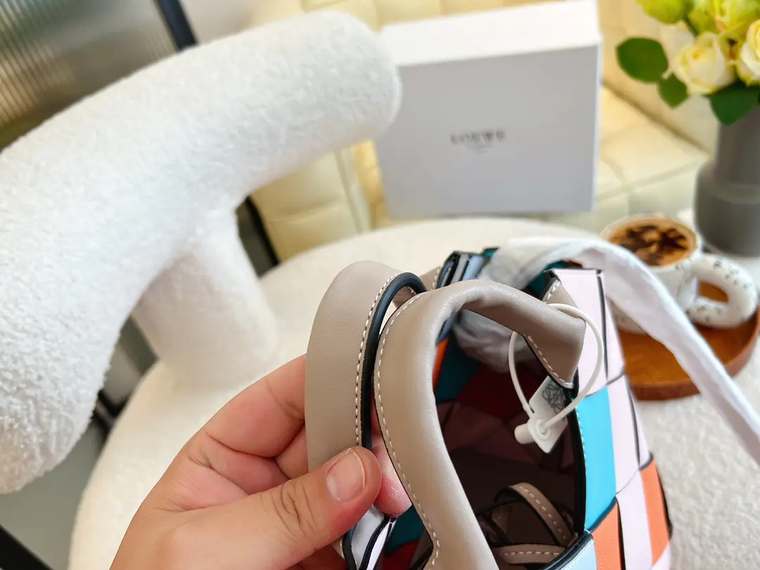Loewe配色かごバッグレザーベジタブルバスケット