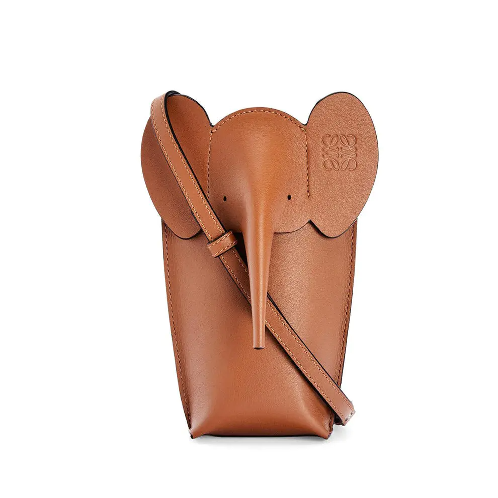 [バーゲンセール開催中!] ロエベ 像 アナグラム エレファント ポケット ポシェット ショルダーバッグ カーフレザー レディース