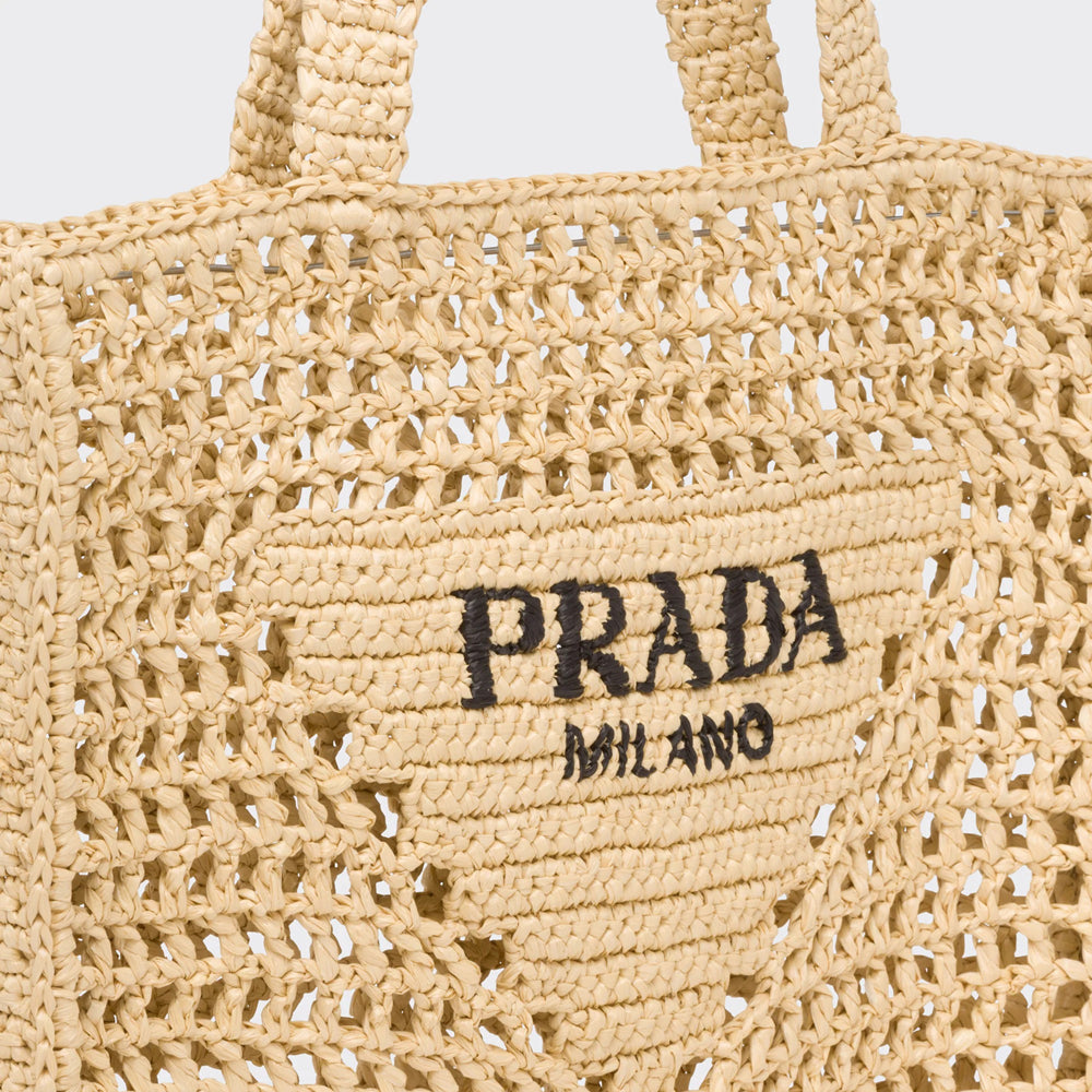【PRADA】Raffia tote bag ロゴ ラフィア トートバッグ 2022SS新作