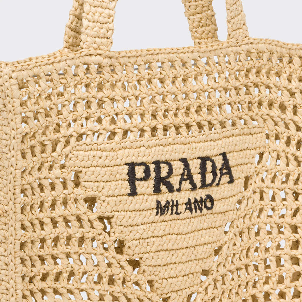 【PRADA】Raffia tote bag ロゴ ラフィア トートバッグ 2022SS新作