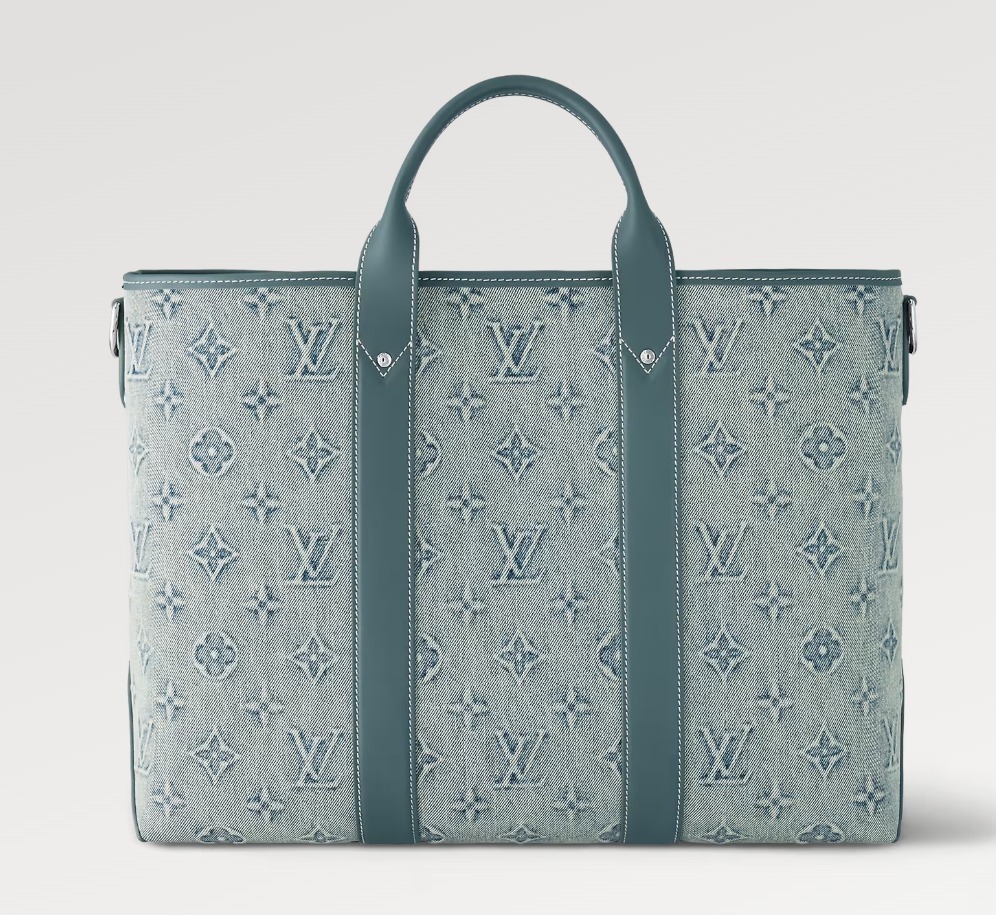 Louis Vuitton バッグ《Weekend》ブルー レザー ロゴ 直営店 M22537