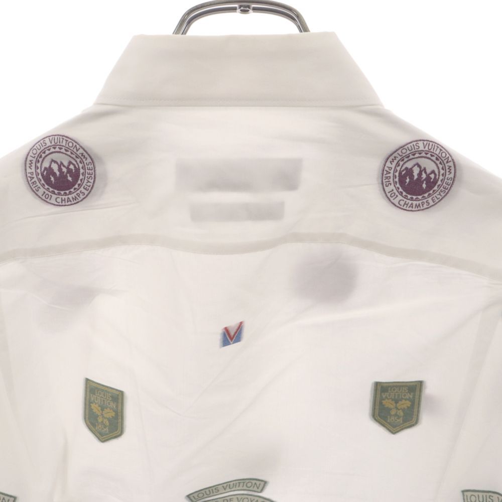 LOUIS VUITTON (ルイヴィトン) ワッペン総柄 長袖シャツ RM182Q HDM HFS42W ホワイト