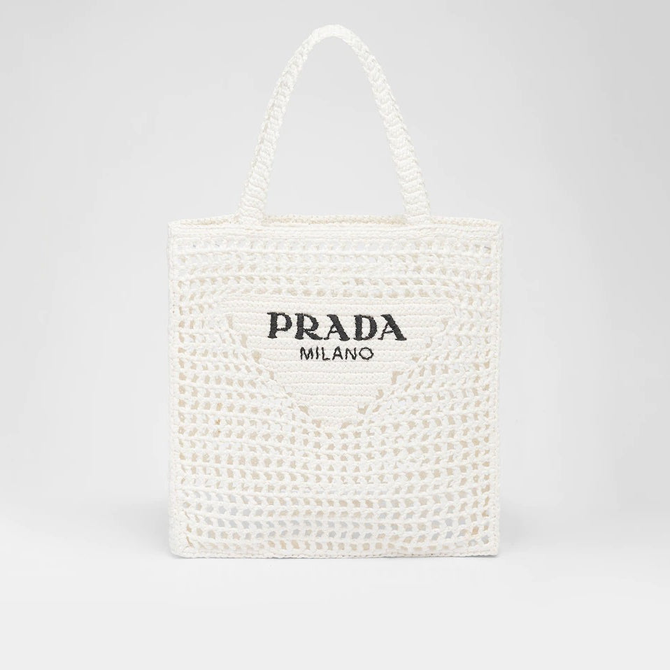 【PRADA】Raffia tote bag ロゴ ラフィア トートバッグ 2022SS新作
