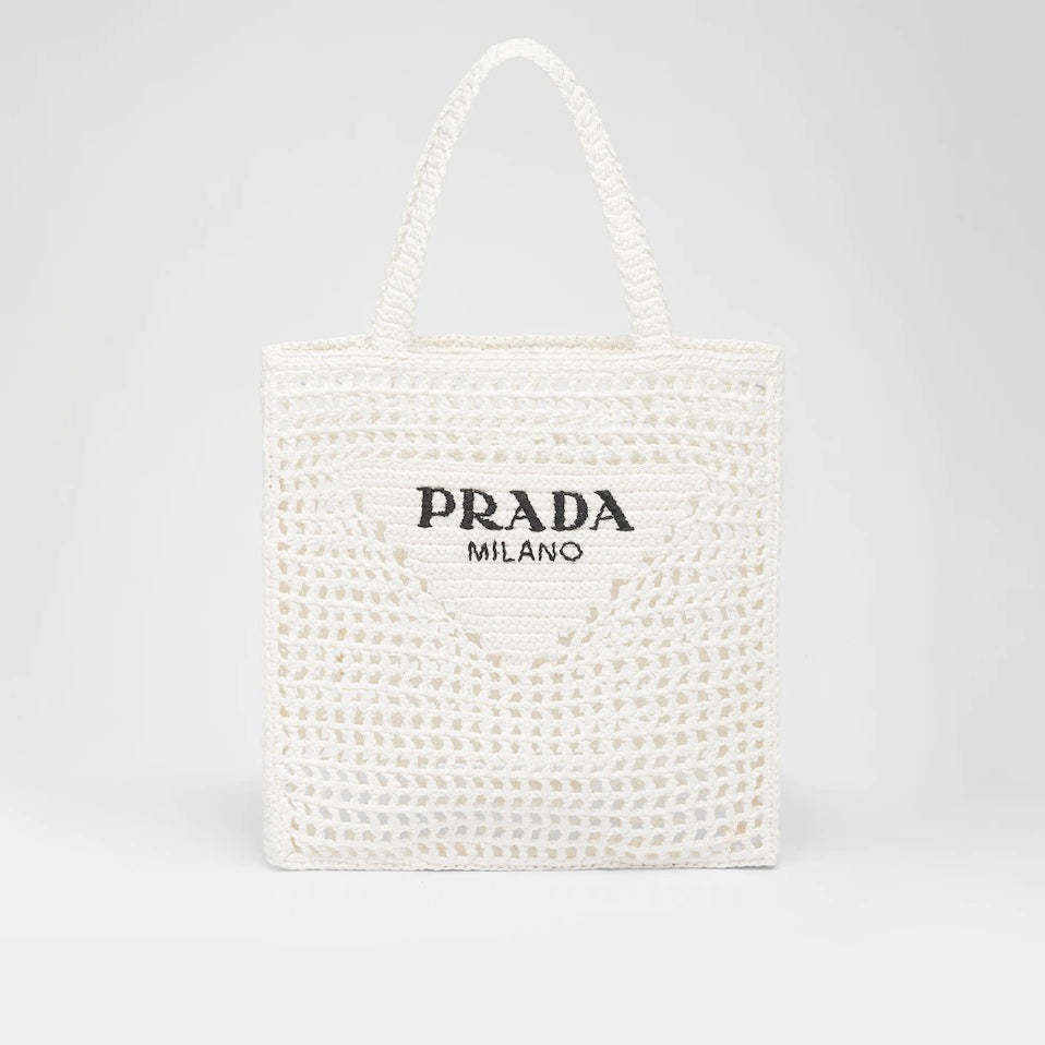 【PRADA】Raffia tote bag ロゴ ラフィア トートバッグ 2022SS新作
