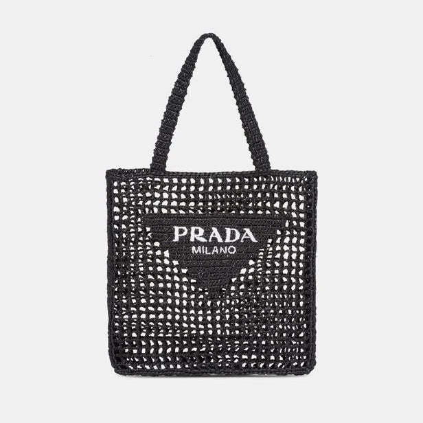 【PRADA】Raffia tote bag ロゴ ラフィア トートバッグ 2022SS新作