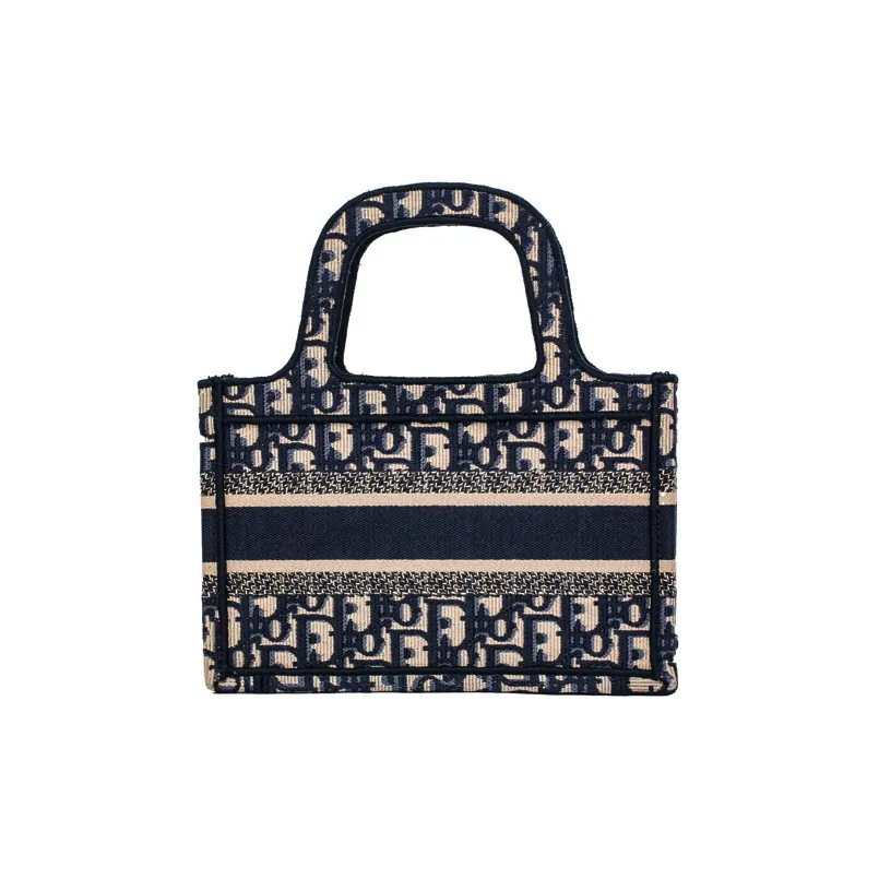 【DIOR】 ディオール オブリーク 刺繍 ブックトートミニバッグ 22.5*15CM