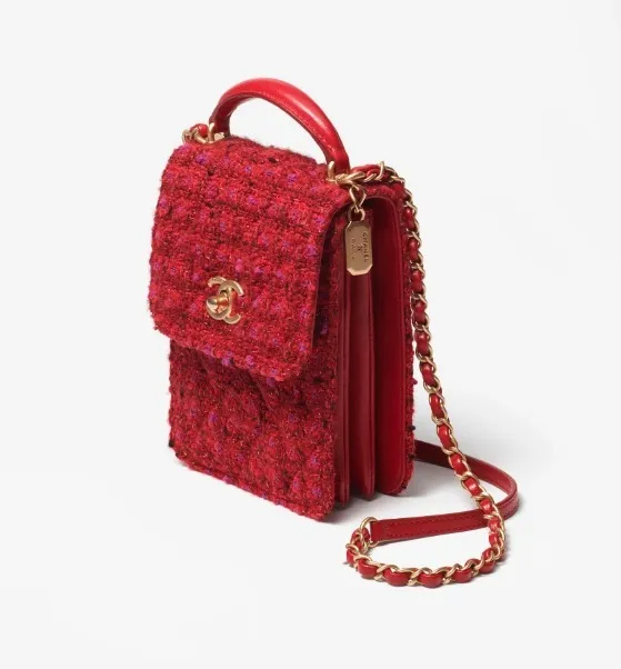 ツイードがかわいい★ 【CHANEL】ハンドルツイードバック