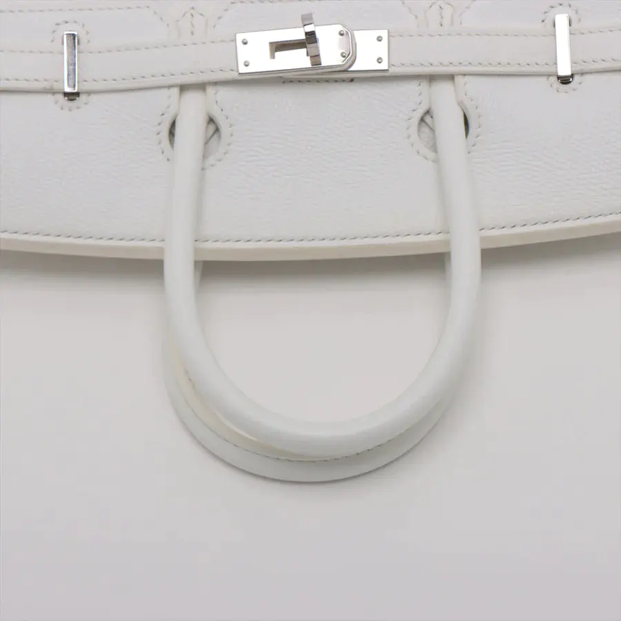 HERMES エルメス バーキン25 ヴォーエプソン ホワイト シルバー金具