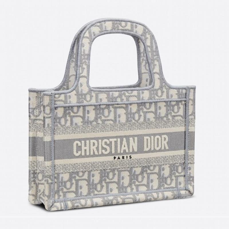 【DIOR】 ディオール オブリーク 刺繍 ブックトートミニバッグ