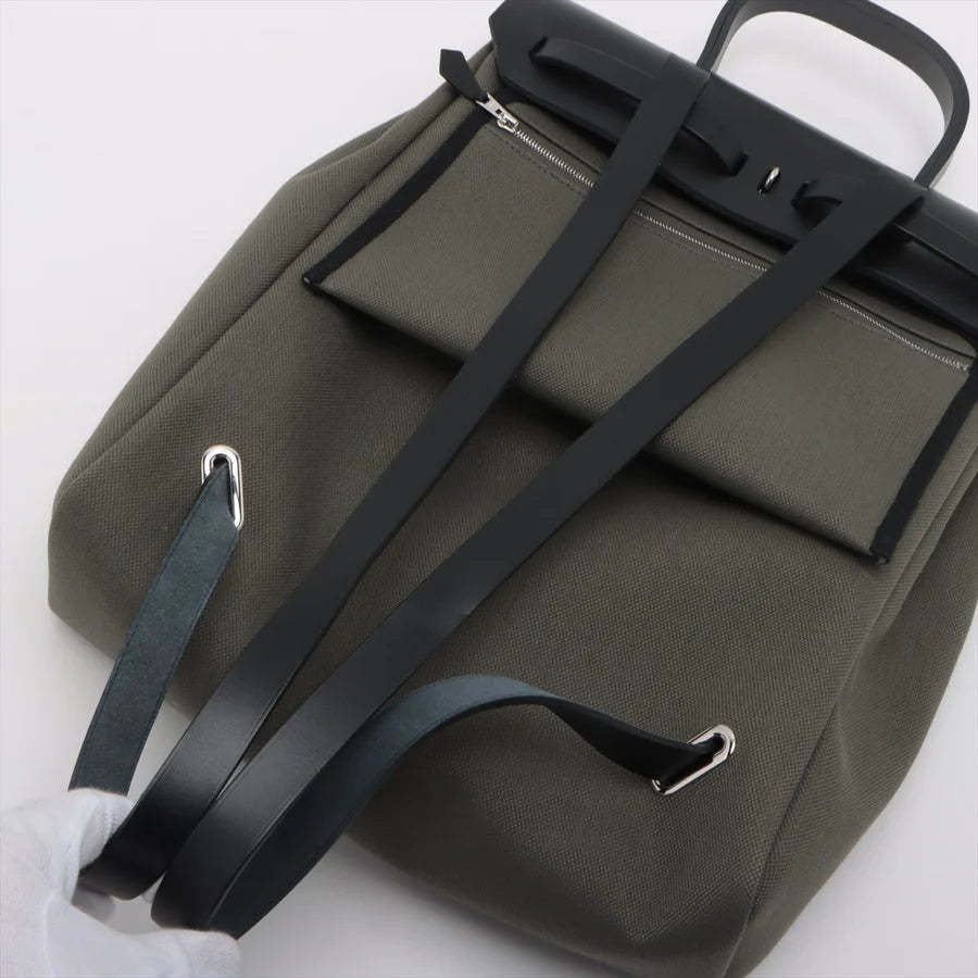 エルメス エールバッグジップPM トワルミリタリー カーキ シルバー金具