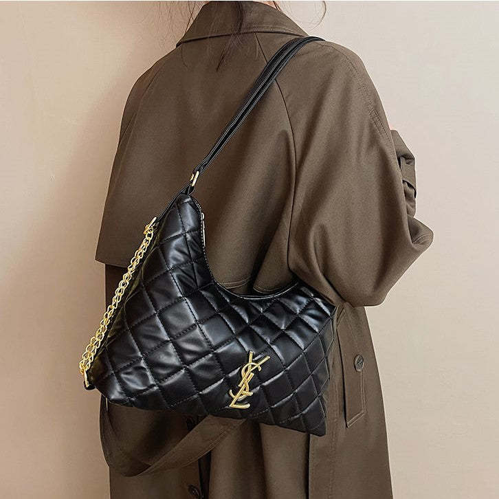 プレミアムハンドバッグ ショルダーバッグ コミューターひし形チェーンショルダーバッグ