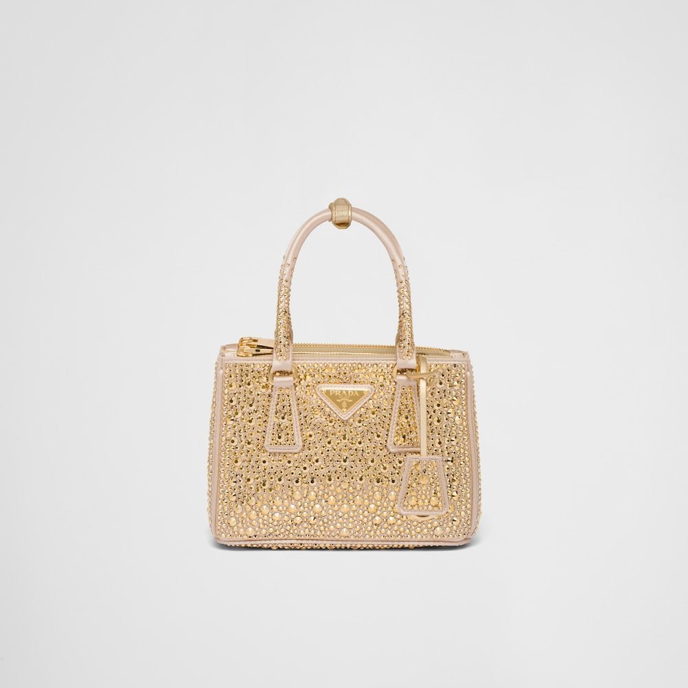 ★PRADA直営店★ガレリア クリスタル サテン ミニバッグ