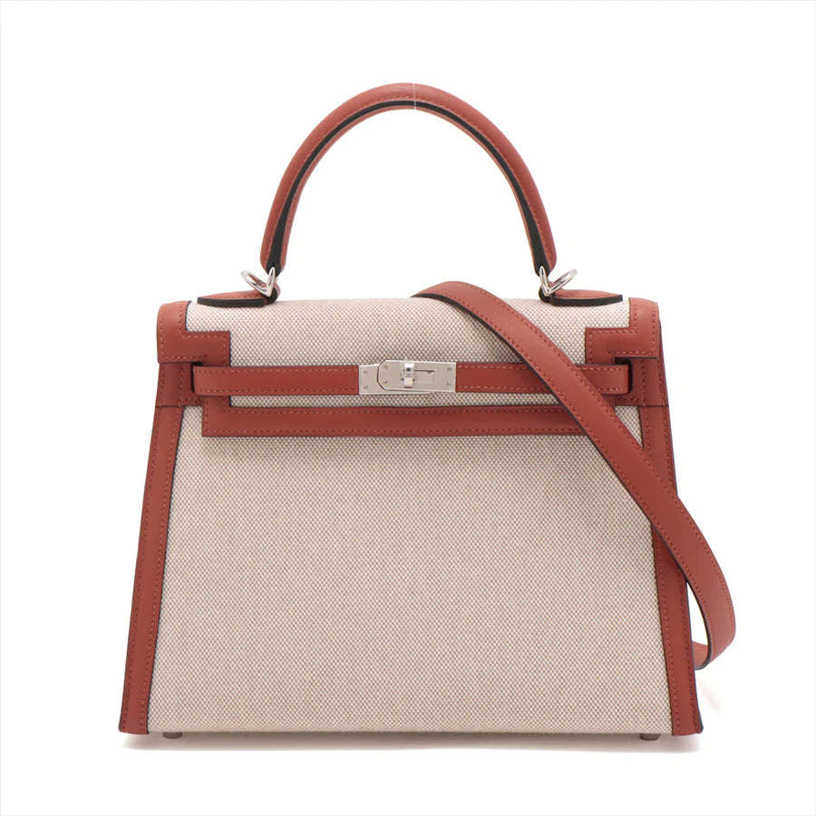 エルメス ケリーヴェルソ25 トワルアッシュ×ヴォースイフト キュイーブル