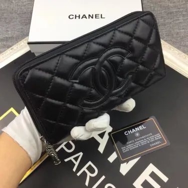 【CHANEL】シャネル 人気の新作バカ売れ商品菱形チェック柄の刺しゅう入りバラ財布