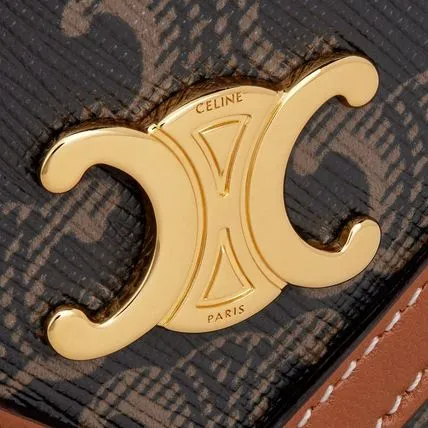 【CELINE】 TRIOMPHE CANVAS WALLET チェーンウォレット
