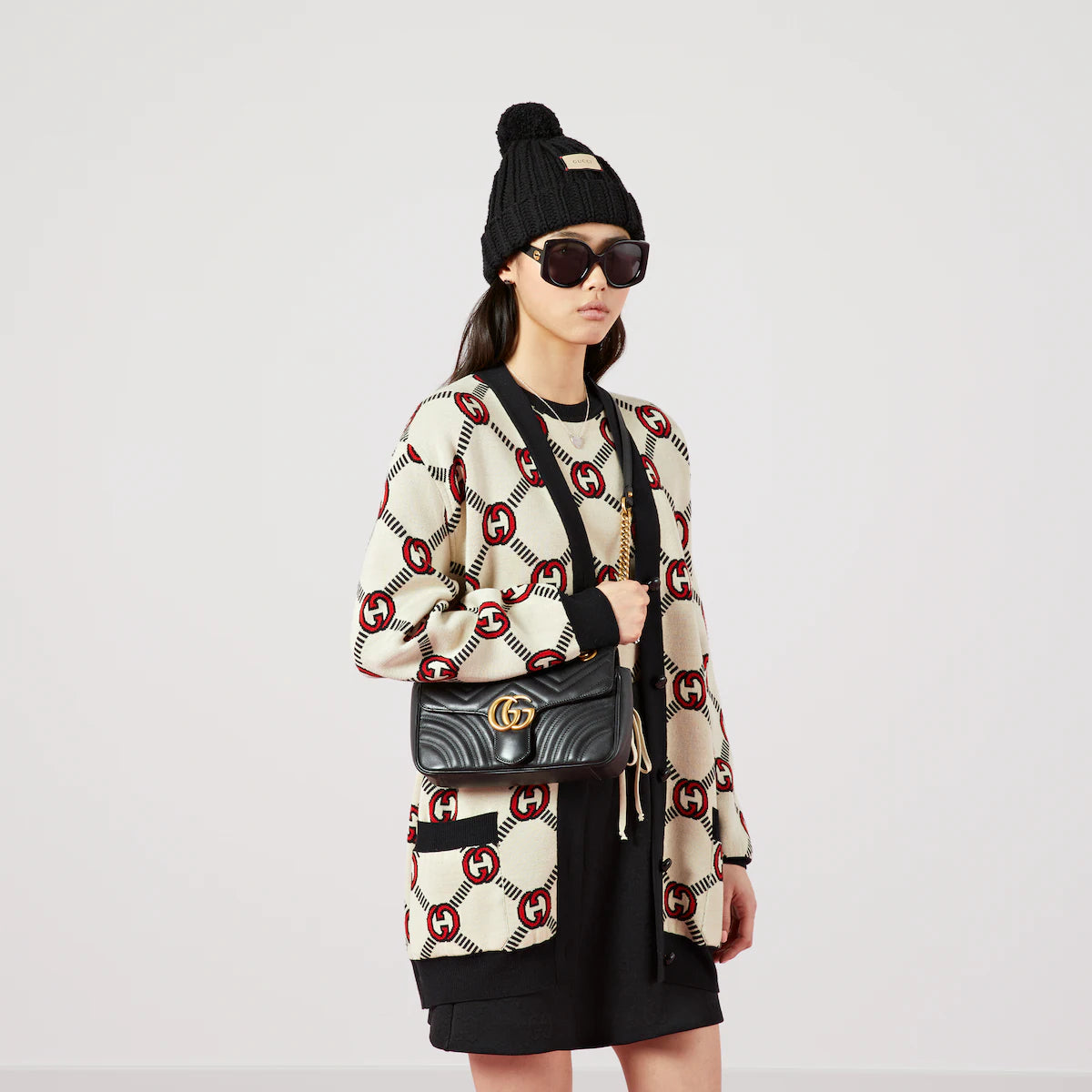 〔GGマーモント〕キルティング スモール ショルダーバッグ