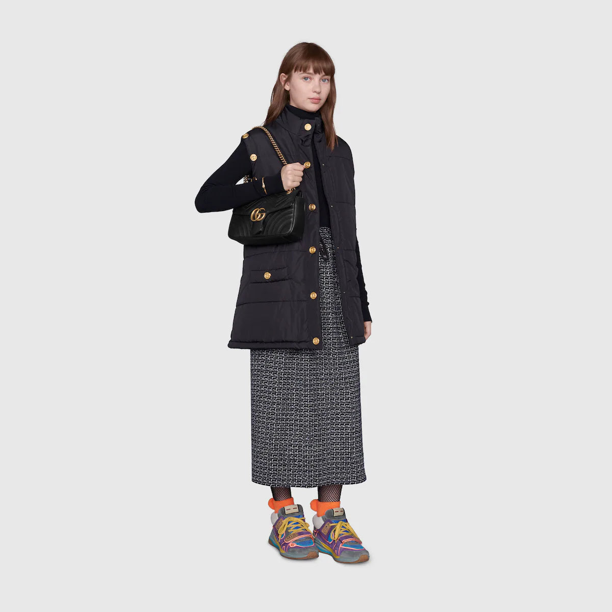 〔GGマーモント〕キルティング スモール ショルダーバッグ