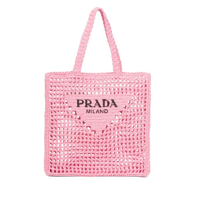 【PRADA】Raffia tote bag ロゴ ラフィア トートバッグ 2022SS新作