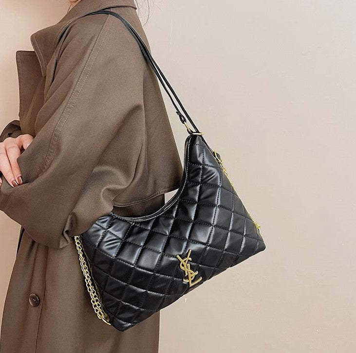 プレミアムハンドバッグ ショルダーバッグ コミューターひし形チェーンショルダーバッグ