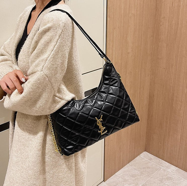 プレミアムハンドバッグ ショルダーバッグ コミューターひし形チェーンショルダーバッグ