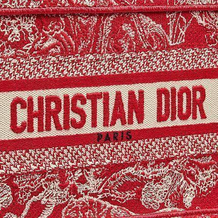 ブックトート バッグ TOILE DE JOUY 刺繍 レッド