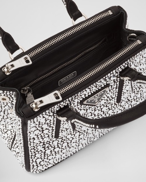 ★PRADA直営店★ガレリア クリスタル サテン ミニバッグ