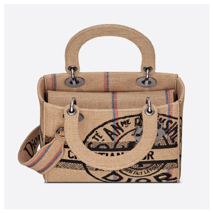 LADY D-LITE ミディアムバッグ Dior Union ジュートキャンバス-BUYMA