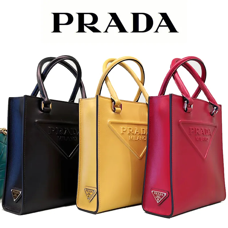 【セール】プラダ☆レザー ハンドバッグ エンボスロゴ☆1BA333