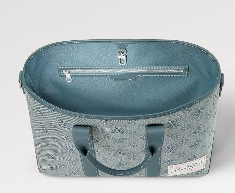 Louis Vuitton バッグ《Weekend》ブルー レザー ロゴ 直営店 M22537