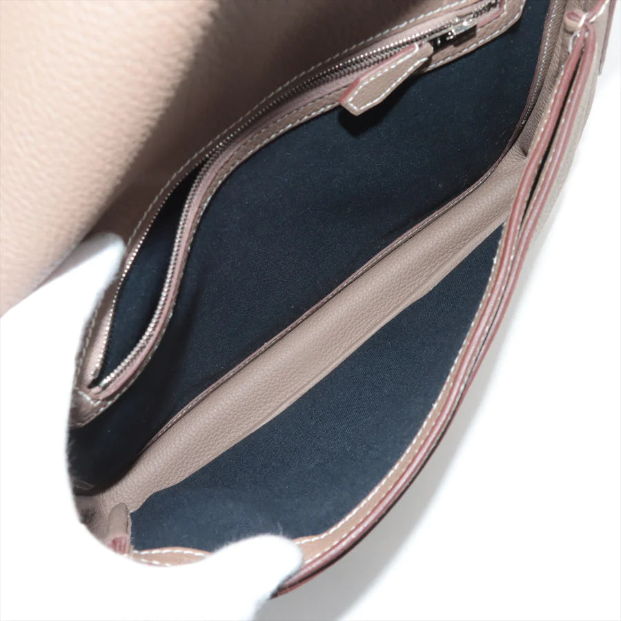 エルメス スティーブ ライト ジュニア トゴ エトゥープ シルバー金具