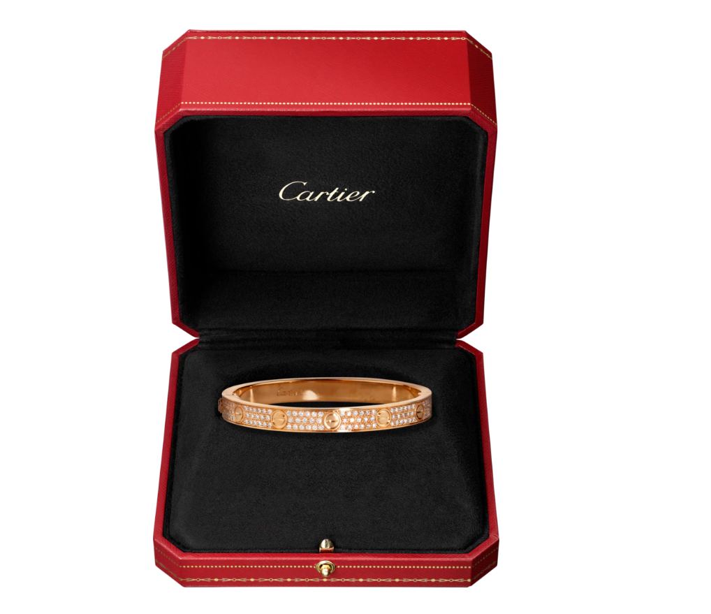 【Cartier】カルティエ LOVE BRACELET, DIAMOND-PAVED ブレスレット、パヴェダイヤモンド