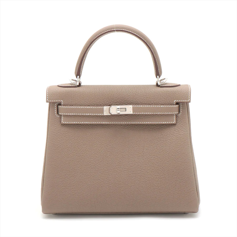 エルメス ケリー25 トゴ エトゥープ シルバー金具