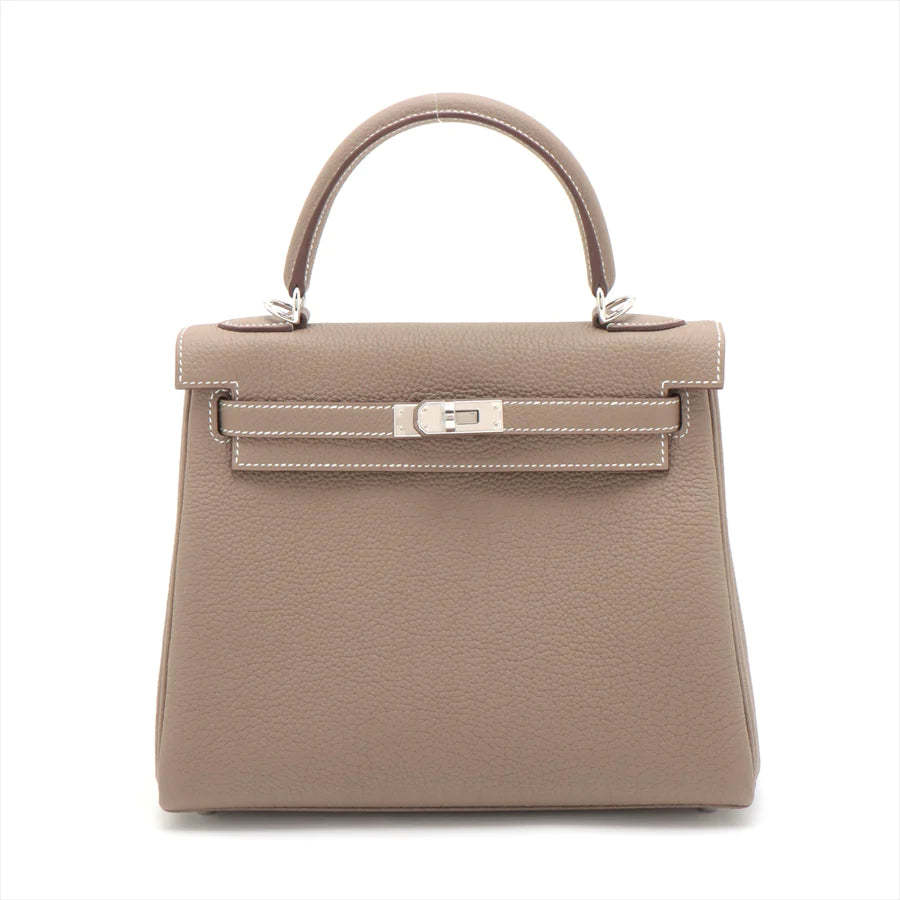 エルメス ケリー25 トゴ エトゥープ シルバー金具