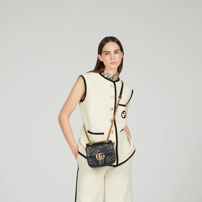 〔GGマーモント〕キルティング ミニ トートバッグ