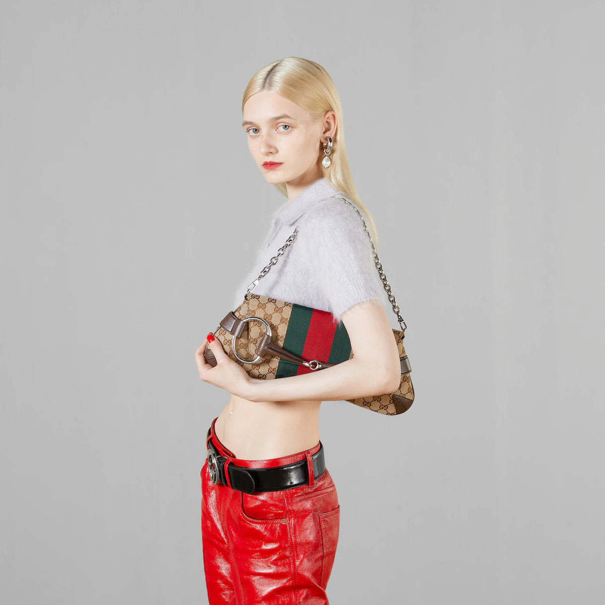 〔グッチ ホースビットチェーン〕ミディアム ショルダーバック