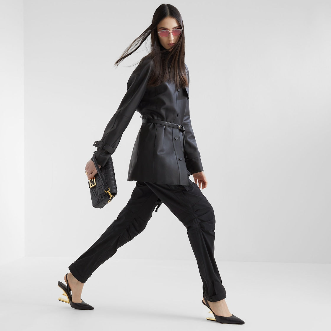 バゲット ブラックレザー バッグ ミディアム